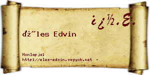 Éles Edvin névjegykártya